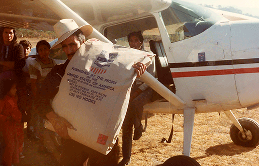 Cessna deliveres another load of relief supplies to the survivors.